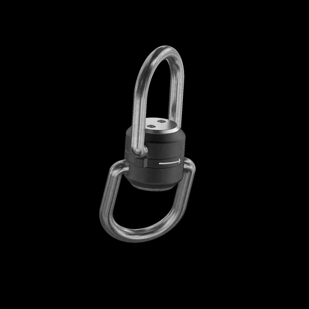 Oneira swivel clip carry accessory in polished — concept render, not included with preorders